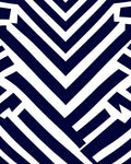 Dark Blue White Geometric Angle Rug