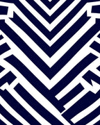 Dark Blue White Geometric Angle Rug