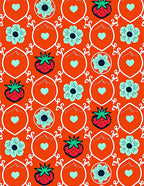 Strawberry Heart Floral Medallion Rug
