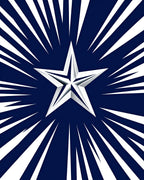Bold White Starburst Blue Rug