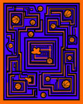 Vibrant Orange Basketball Maze Rug