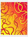 Vibrant Yellow Red Swirl Abstract Rug