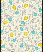 Quirky Yellow Blue Organic Shapes Rug