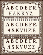 Ornate Sepia Typography Border Rug