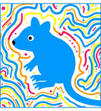 Blue Rodent Abstract Swirl Rug