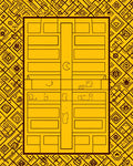 Golden Yellow Rectilinear Abstract Frame Rug