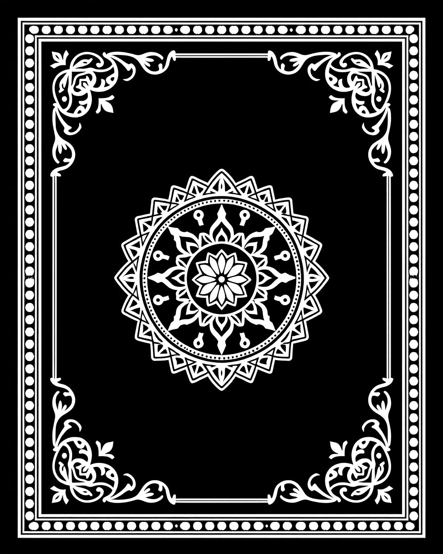 Elegant White Mandala Frame Rug