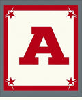 Bold Red Letter A Starry Border Rug