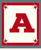 Bold Red Letter A Starry Border Rug