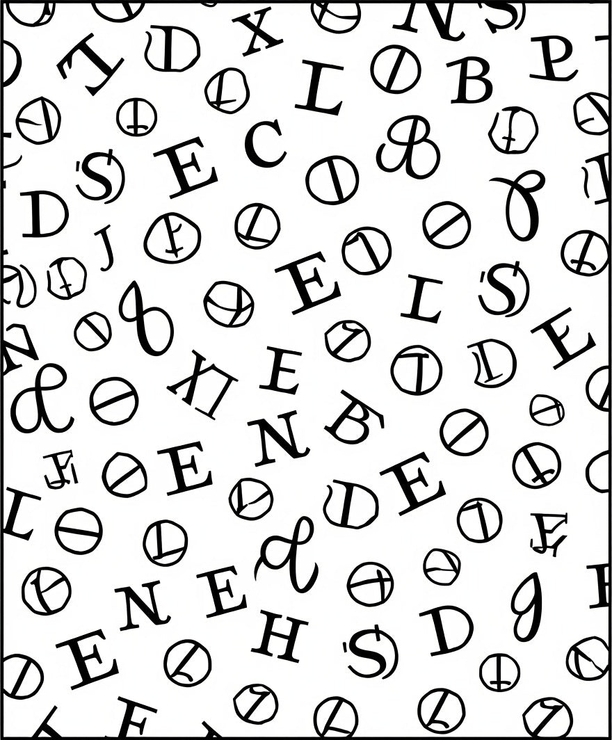 Black And White Alphabet Collage Rug