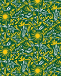 Golden Sunburst Foliage on Green Rug