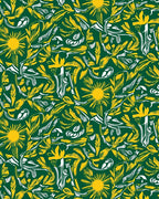 Golden Sunburst Foliage on Green Rug