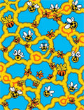 Whimsical Yellow Bee and Flower Medley Rug
