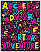Fun Rainbow Alphabet Confetti Adventure Rug
