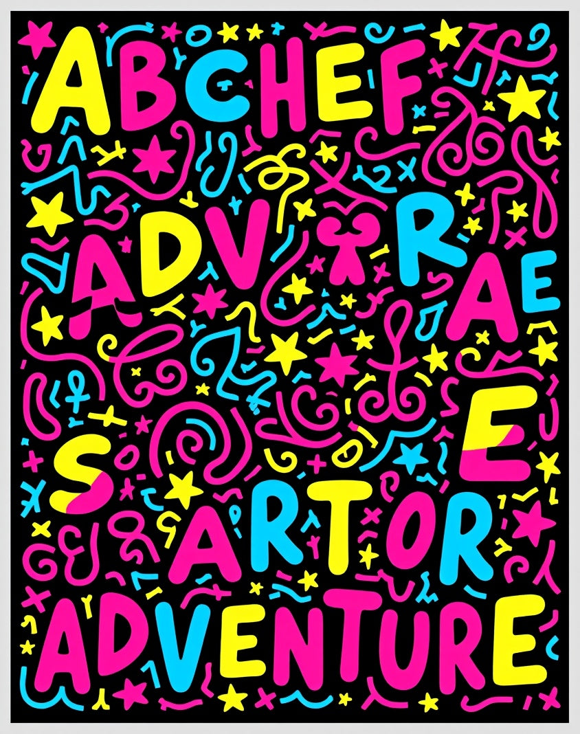 Fun Rainbow Alphabet Confetti Adventure Rug
