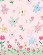 Whimsical Pastel Bunny Garden Rug