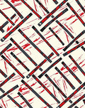 Red and Gray Linear Totem Poles Rug