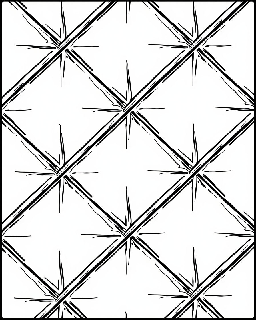 Black White Starburst Diamond Grid Rug