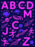 Cosmic Pink and Purple Alphabet Galaxy Rug