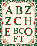 Embellished Botanical Alphabet Border Rug
