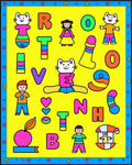 Playful Alphabet Characters Numbers Rug