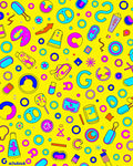 Colorful Playful Retro Icons Rug