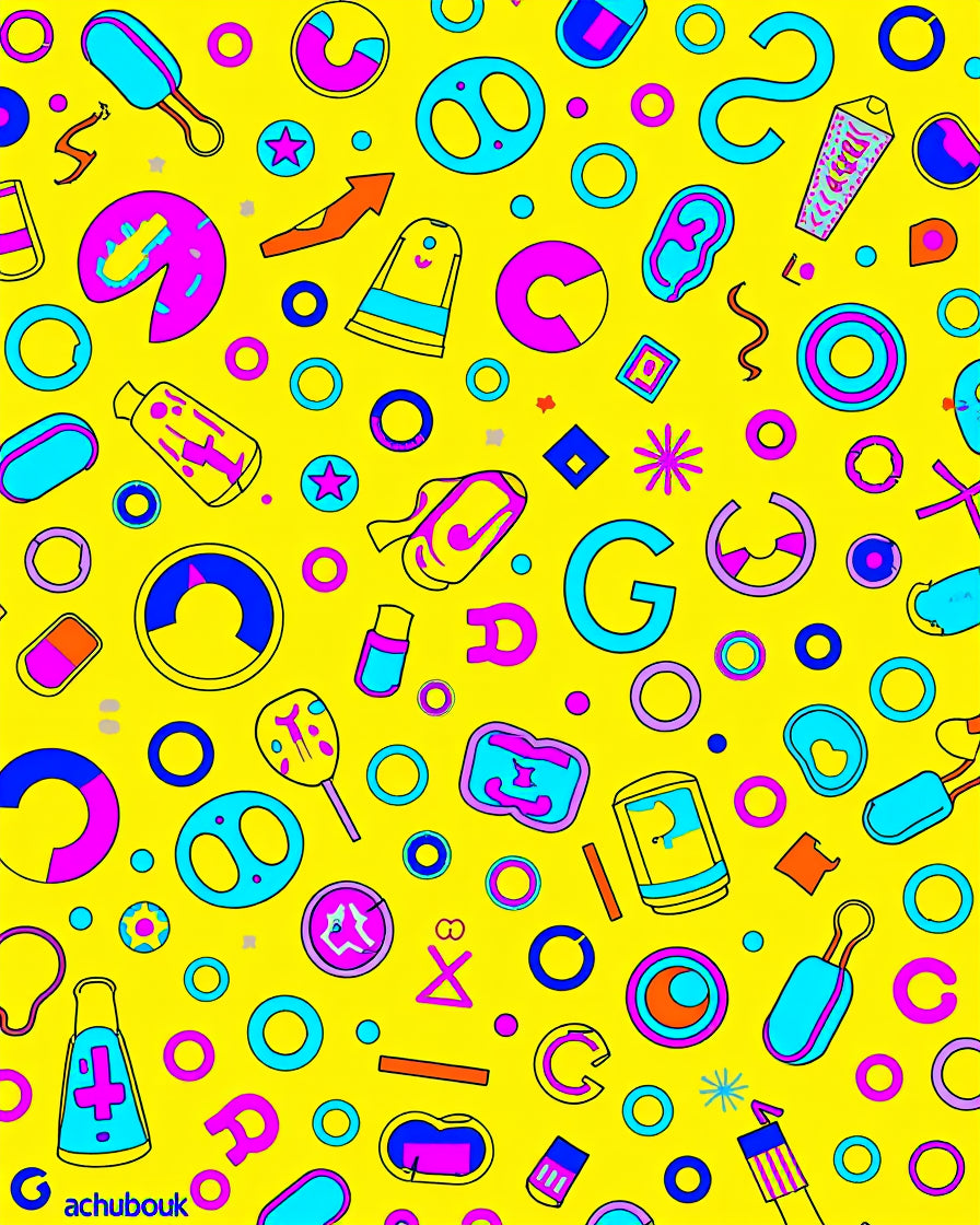 Colorful Playful Retro Icons Rug