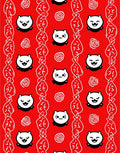 Cute Red Kitty Swirls Rug