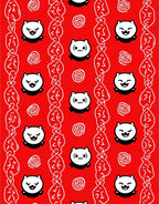 Cute Red Kitty Swirls Rug