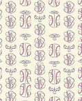 Cream Amethyst Monogram Medallion Art Rug