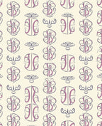 Cream Amethyst Monogram Medallion Art Rug