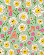 Cheerful Daisy Field with Pink Accents Rug