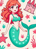 Whimsical Mermaid Castle Starfish Tale Rug
