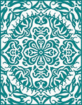 Teal Medallion Arch Ornate Rug