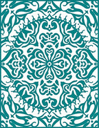 Teal Medallion Arch Ornate Rug
