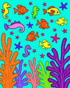 Ocean Coral Fish Seahorse Starfish Rug