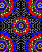 Vibrant Kaleidoscopic Medallion Jewel Tone Rug
