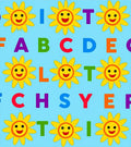 Cheerful Sun Alphabet Repeating Pattern Rug