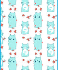 Cute Teal Cats with Red Stars Rug
