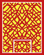 Bold Red Geometric Interwoven Rug
