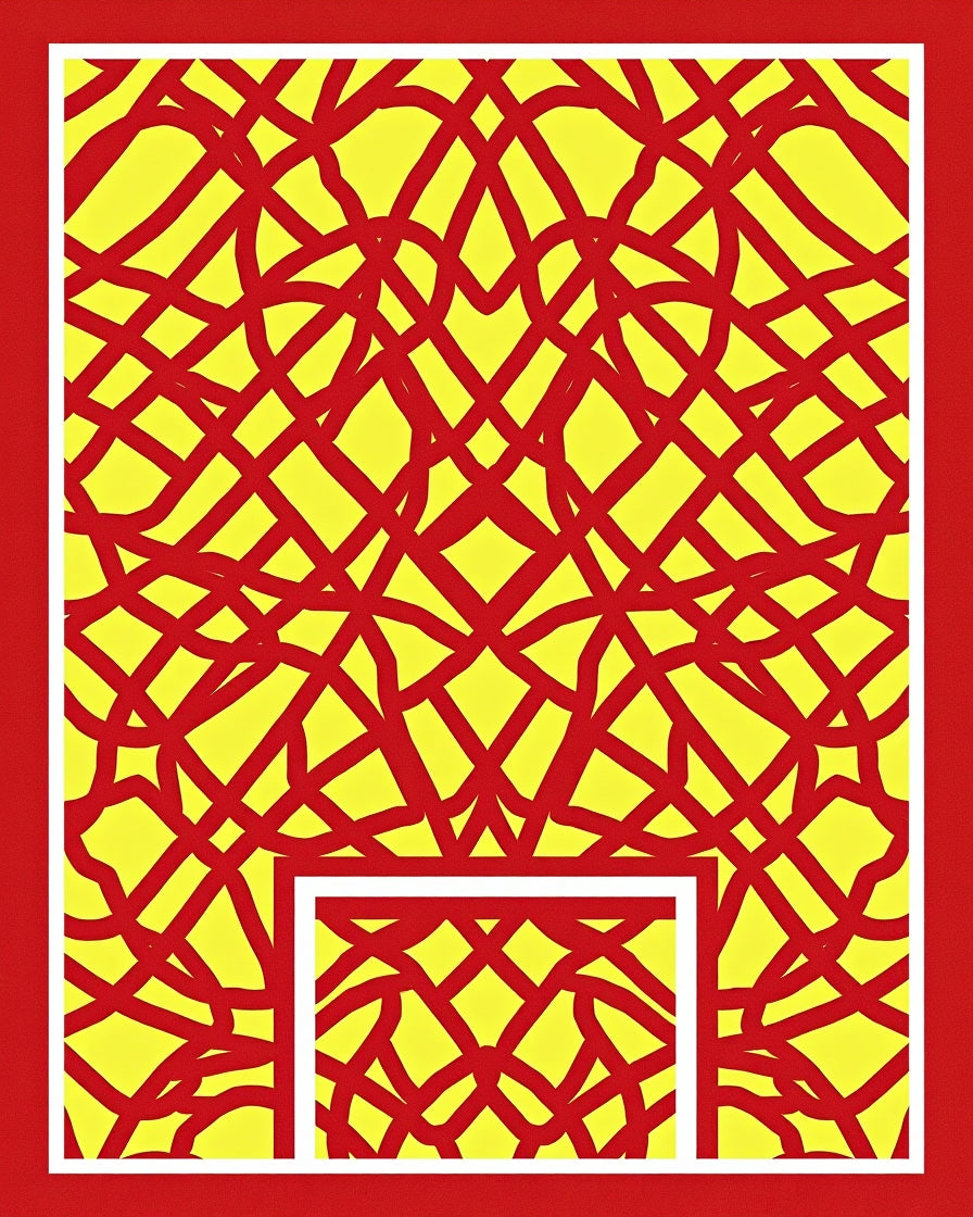 Bold Red Geometric Interwoven Rug