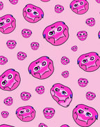 Pink Whimsical Monster Friends Repeat Rug
