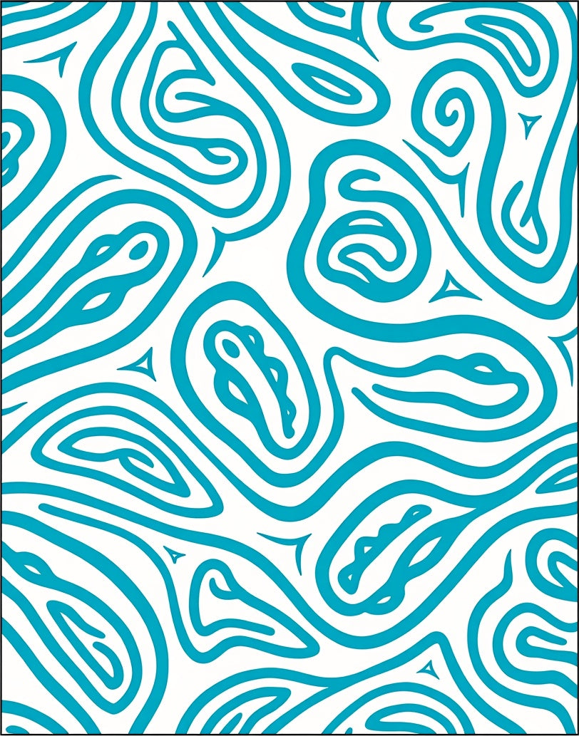 Aqua Swirls Organic Flow Rug