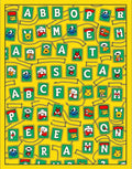 Alphabet Tiles Colorful Character Collage Rug