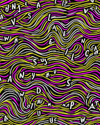 Bold Wavy Letter Abstract Rug