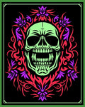Radiant Skull Floral Border Rug