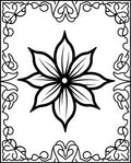 Bold Black Eight Petal Floral Inlay Rug