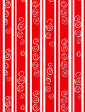 Red White Vertical Stripe Swirl Rug