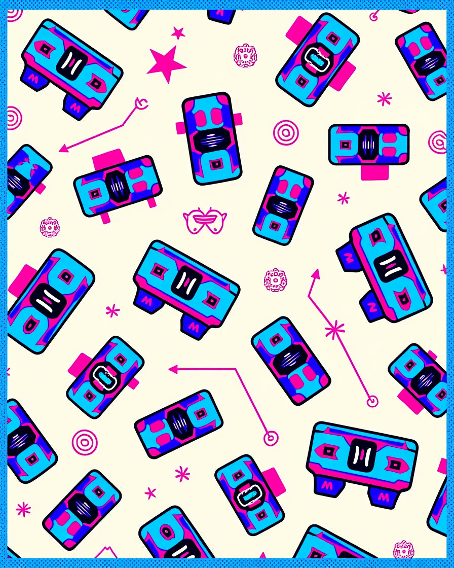 Retro Futuristic Blockburst Rug