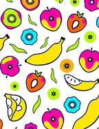 Vibrant Fruit Medley Collage Rug